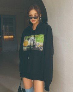 립합 메가팬더 후드 티셔츠 [기모안감]