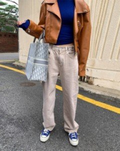 워싱비조와이드팬츠