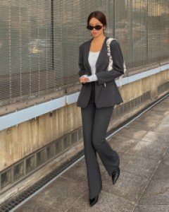 슬릿 노카라 패드 자켓