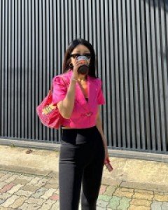 립합 린넨 퍼프 자켓