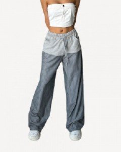 투톤 와이드 팬츠