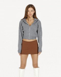 니트 후드 집업