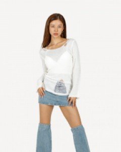 데미지 긴팔 니트