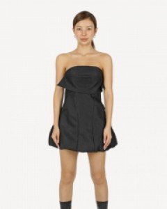 블랙 탑 미니 드레스