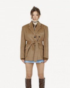 스웨이드 벨트 재킷