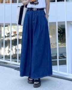 보잉 데님와이드팬츠~BK