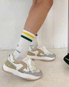 오버핏라인배색 스마일 양말