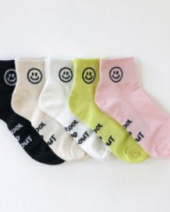 스몰 해피스마일 중목양말