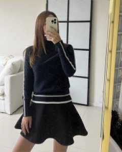 캐시미어 라인 반폴라니트