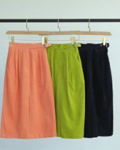 마젠 코듀로이 밴딩 미디스커트