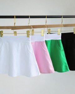 심플플레어 밴딩스커트