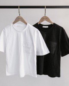 심플 원포켓 반팔티