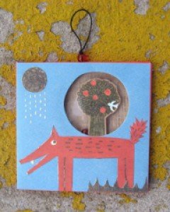 picture card -늑대와 새와 나무