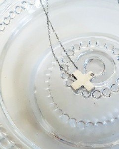 천연 다이아몬드 스퀘어 목걸이