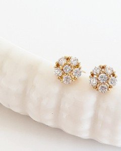 미니 라운드 큐빅 귀걸이