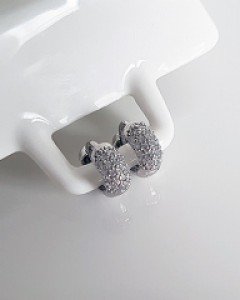 하프 파베 원터치 귀걸이