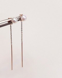 5mm 아코야 체인 투웨이 귀걸이