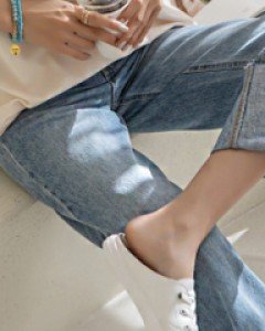 [S~L] 내맘대로 롤업!! 연청 와이드 데님팬츠