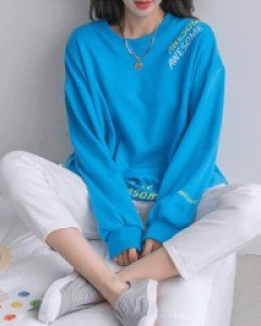 [55~120] 유니크한 레터링 포인트 루즈핏 맨투맨 #NAK MADE.