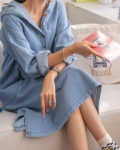 [3만장 판매/주문폭주][55~88] 유행을 타지않아 언제 입어도 예쁜 후드 데님 원피스 #NAK MADE.