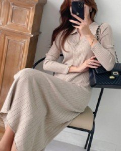 카라브이넥 플레어 니트 원피스 #NAK MADE.