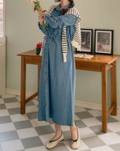 임부복*무드데님맥시 임산부원피스