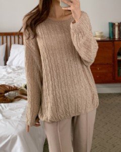 임부복*여리핏 꽈배기니트