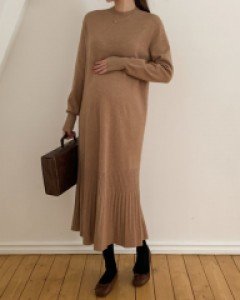 임부복*밀크잔잔플리츠 임산부원피스