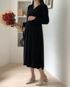 임부복*맥시D라인퍼프랩 임산부원피스(수유가능)