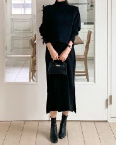 임부복*케이블니트조끼세트 임산부원피스