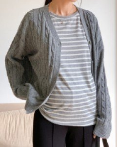임부복*캐미꽈배기 루즈핏가디건