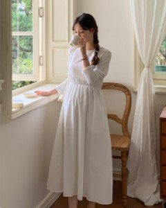 임부복*피치레이어드밴딩 임산부롱원피스