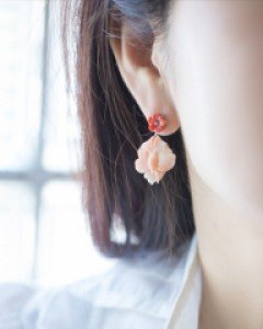 [나스첸카] 아련한 사랑 _ coral 산호 귀걸이