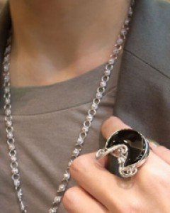 [나스첸카] 달빛별빛 _ 은은한 무광 [실버 수공예 오닉스 반지]