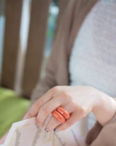 [나스첸카] 통통한 산호 가락지 _ 무한지애 산호 쌍가락지 _ 통가락지 _ 원석가락지 _ 한복가락지