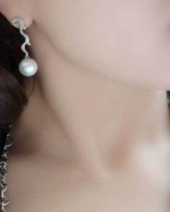 [시움] 매혹 [실버 수공예 다이아몬드 진주 귀걸이]