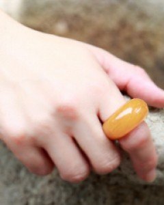 [나스첸카] 노란 포에버 펌킨 51 _ amber  밀화 호박 가락지