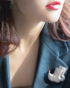 [나스첸카] 안녕하세요, 버선이에요 [실버 수공예 브로치]