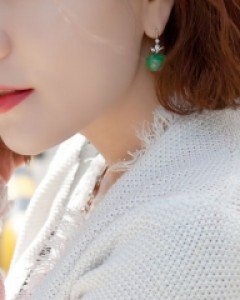 [나스첸카] 탐스러운 능금 비취 사과 _ 비취 귀걸이