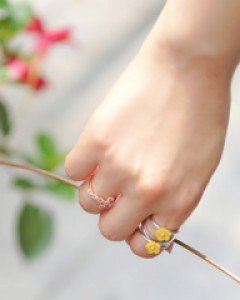 [나스첸카] 청순열매를 먹다. 호박 꽃반지 _ amber 호박 반지