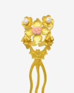 [나스첸카] 박쥐꽃 _ coral 산호 뒤꽂이 _ 한복 머리장식 _ 결혼준비 _ 신랑어머니한복