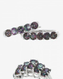 [나스첸카] 측면이 포인트 토파즈 반지 미스틱 토파즈 쌍가락지_가락지 은반지 은가락지 은쌍가락지