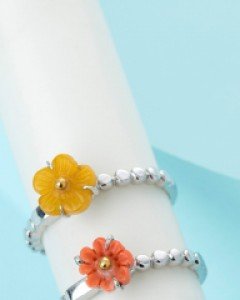 [나스첸카] 행복이 두개나 날아온다 _ 호박 반지 산호 반지