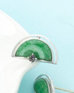 [나스첸카] 비취 반달 _ jade 비취 귀걸이