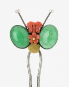 [나스첸카] 비취 나비야 뒤꽂이 _ 비취 뒤꽂이 _ 한복 머리장식 _ 결혼준비 _ 신랑어머니한복 쪽진머리비녀