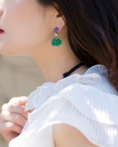 [나스첸카] 비취 꽃이 예쁩니다 _ jade 비취 귀걸이