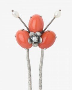 [나스첸카] 주홍 나비야 _ shell 쉘 뒤꽂이 _ 한복 머리장식 _ 결혼준비 _ 신랑어머니한복 쪽진머리비녀