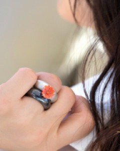 [나스첸카] 고요속의 흥취 _ 산호 [실버 수공예 은 가락지] 가락지 쌍가락지 은반지 은쌍가락지