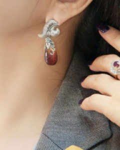 [나스첸카] 그녀가 선택한 호박 3 [실버 수공예 호박 귀걸이]