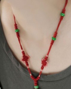 [나스첸카] 맷돌비취와 매듭 [수공예 매듭 비취 목걸이]